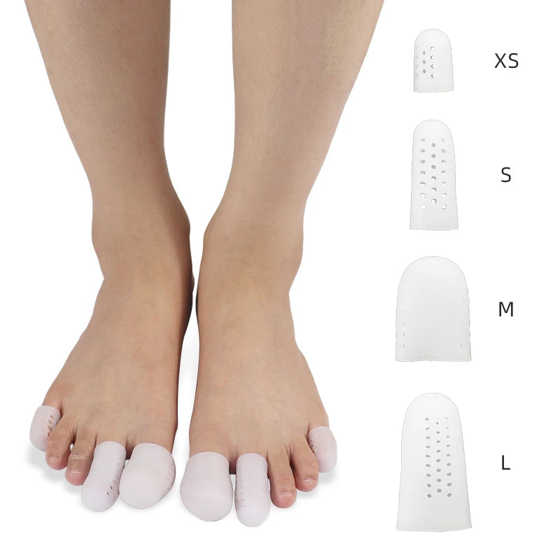 Toe Protectors Silicone Gel Ballet Toe Cap Socks 4 Size Prevent Corns Blisters and Ingrown Toenails