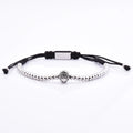 Beaded Bracelet Silver Charm Bead Adjustable Metal Macrame Bracelet for Men