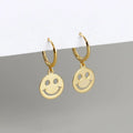 2024 Fashion Earrings Jewelry 925 Sterling Silver Smile Face Dangle Earrings Gold Plated Silver Hoop Earrings for Women