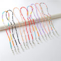Glass Seed Beads Lanyard Colorful Eyeglass Chain with Heart Clips Beaded Necklace Clay Beads Sunglasses Sets