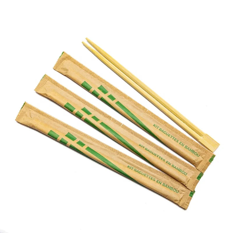 Natural Accept Customized Logo Round Wooden/Bamboo Disposable Sushi Wooden Chopstick Tensoge 24cm Disposable Chinese  Chopsticks