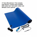 Blue Dual Layer ESD Compliant Workstation Kit Cell Phone Repair Wrist Strap Set Ground Cord Safety Products-Rubber Table Mat