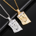 18k Gold Iced Out Necklace Hip Hop Charm Pendant Jesus Piece Gold Big Head Heavy Man Diamond Jesus Pendant