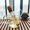 Glass Tube Tea Infuser with Cork Lid Strainer Tube High Borosilicate Glass for Loose Tea Customized Logo Cylinder Transparent
