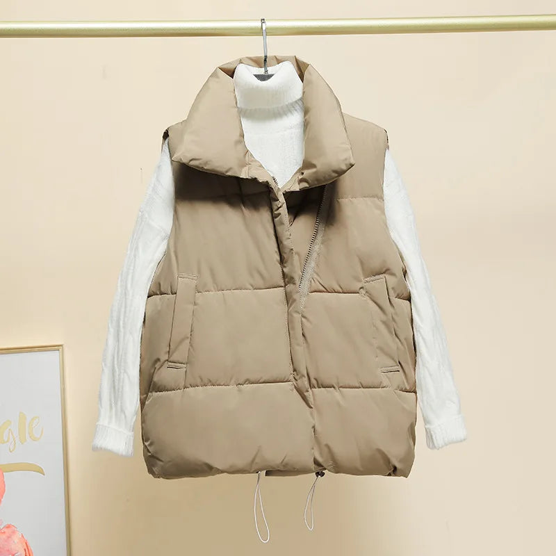 Boutique Wholesale 2026 Winter New Style Stand up Collar Fashionable Versatile Retro Slimming Women's Vest