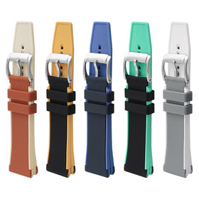 High-Grade Dual Colors 22mm Soft Silicone Watch Strap Universal Quick Release Two-color Rubber Swach Diving Watch Bands