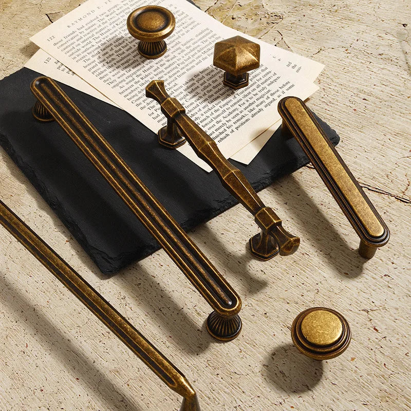 JAYA Wardrobe Door Handle Modern Luxury Simple Antique Bronze Color Retro Single Hole Drawer Cabinet Wine Cabinet Handles