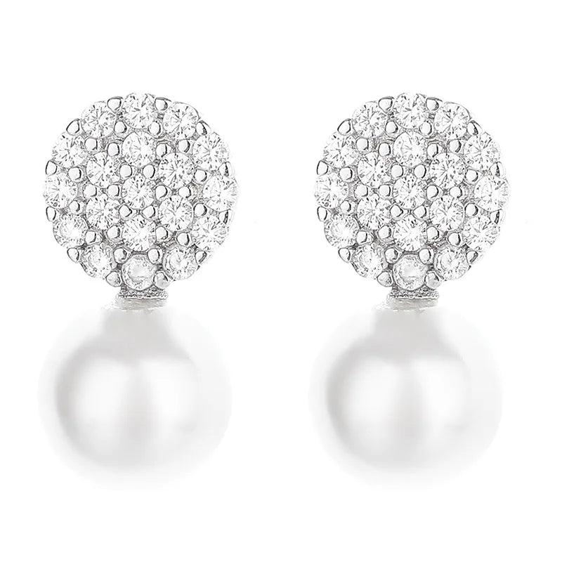Korean Cute 925 Sterling Silver Pearl Temperament Earrings Women