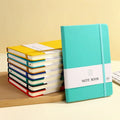 A6 A5 Portable Pocket Student Memo Notebook Hardcover with Colorful Elastic Strap Feel-Like Leather Sewing Binding for Wholesale