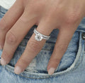 Punk Style Exquisite Wild Engagement Party Diamond Rings Luxury Simple Geometric Shape Wedding Rings for Women