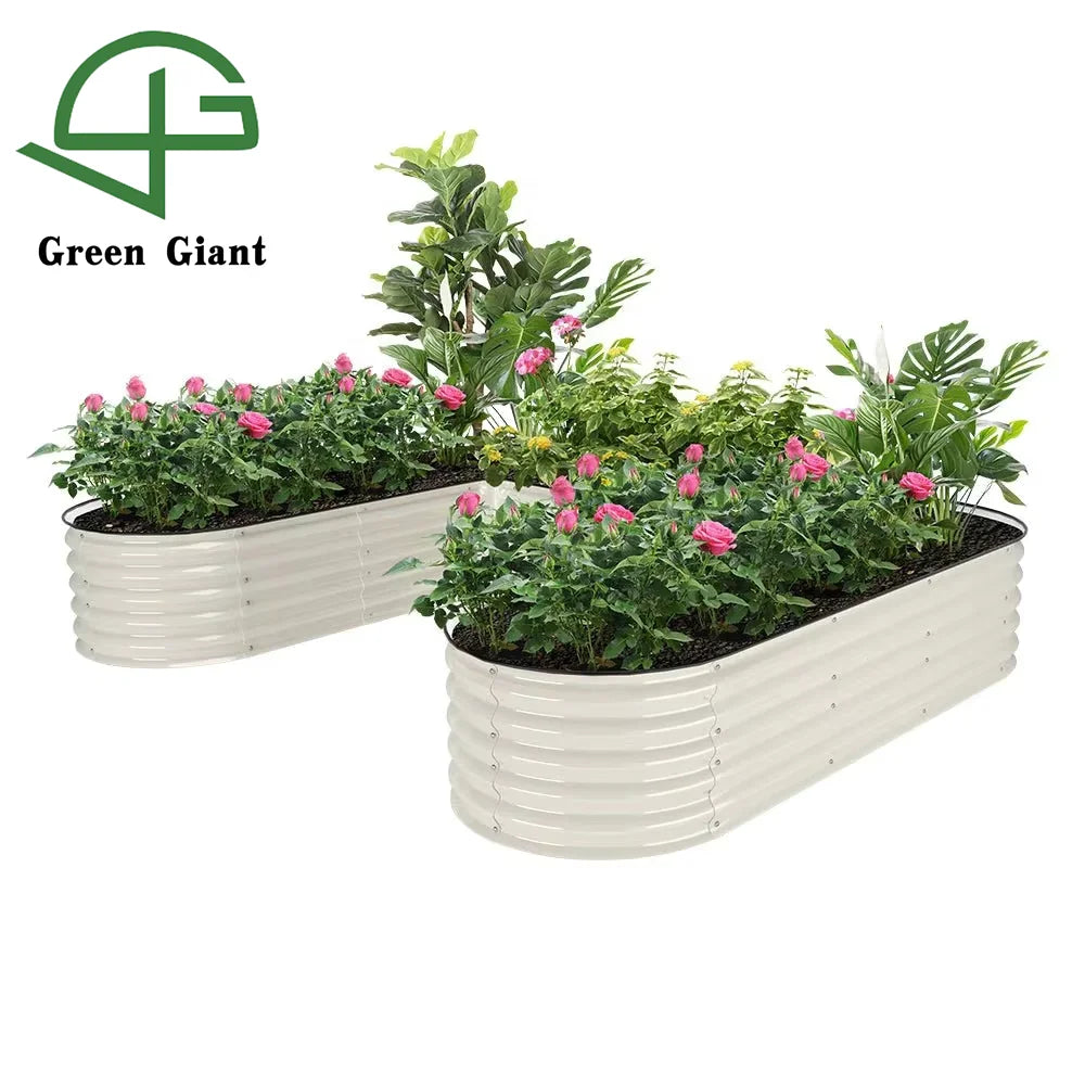 Huizhou Green Giant 17'' Tall U-Shaped Large Modular Corrugated Metal Raised Garden Bed Planter Box for the Garden