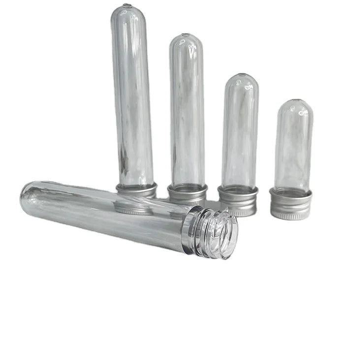 Clear 30ml 40ml 50ml PET Tube Plastic Test Tubes Bath Salt Container with Screw Caps
