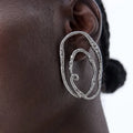 New Design ZA Metal Multi Layers Rhinestone Round Drop Earrings for Women Gold Plated Crystal Circle Dangle Earrings Jewellery