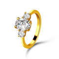 Women Anniversary Engagement Silver Zircon Ring Fine 925 Sterling Silver Ring