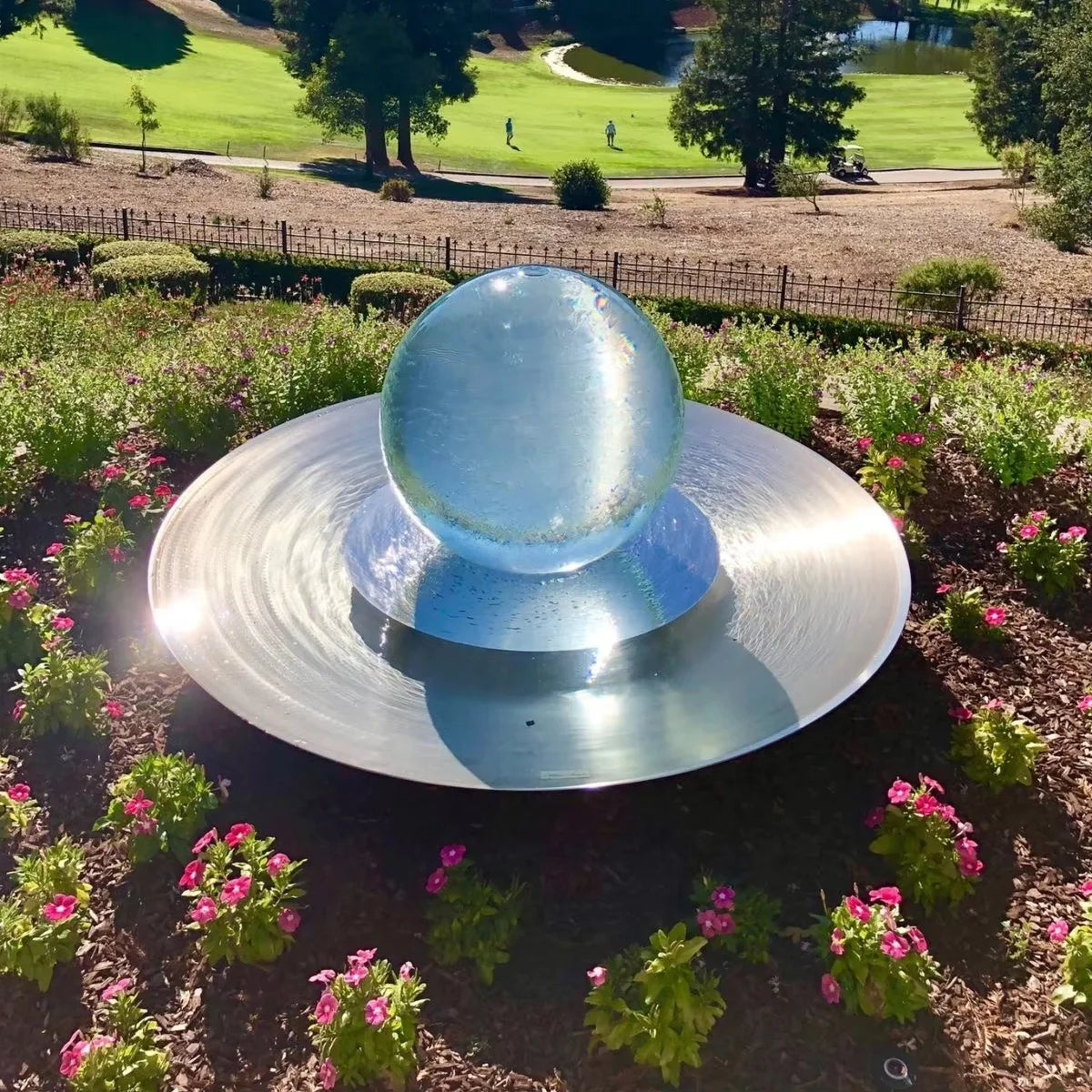 Wholesale Price Modern Feature Eco-Friendly Durable Home Decoration Large Stainless Steel Light Acrylic Sphere Garden Fountain
