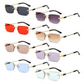 2025 Custom Logo Fashion Retro Men Women Metal Small Square Sunglasses UV400 Rectangle Rimless Sunglasses Women Men