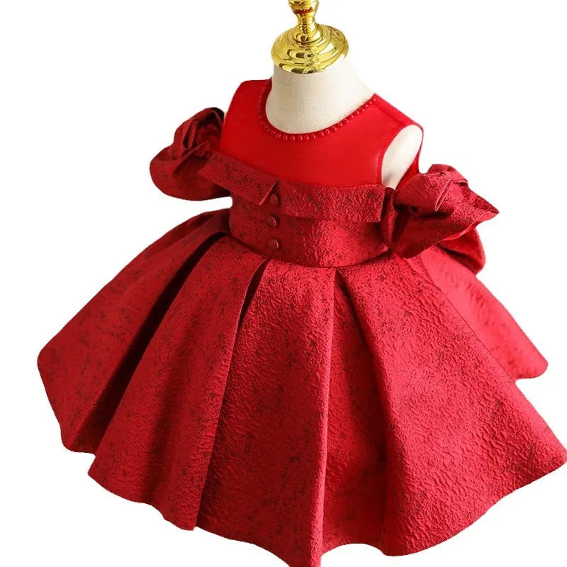 Children Boutique Red Dress Kids Red Princess Dresses for Girls Summer Party Dress