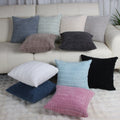 Jiuyi Multi Color Corduroy Flannel Pillow Solid Color Sofa Decoration Pillow Bed square Pillowcasefor Interior Decoration