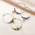 Go2BoHo Star Charm Hoop Earrings Gold Plated  Fashion Jewelry Sapphire Crystal Miyuki Seed Bead Earings for Women