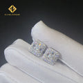 Pass Diamond Tester 925 Silver Rhodium Plated Hip Hop Earring Jewelry Iced Out Baguette Moissanite Diamond Men Stud Earrings