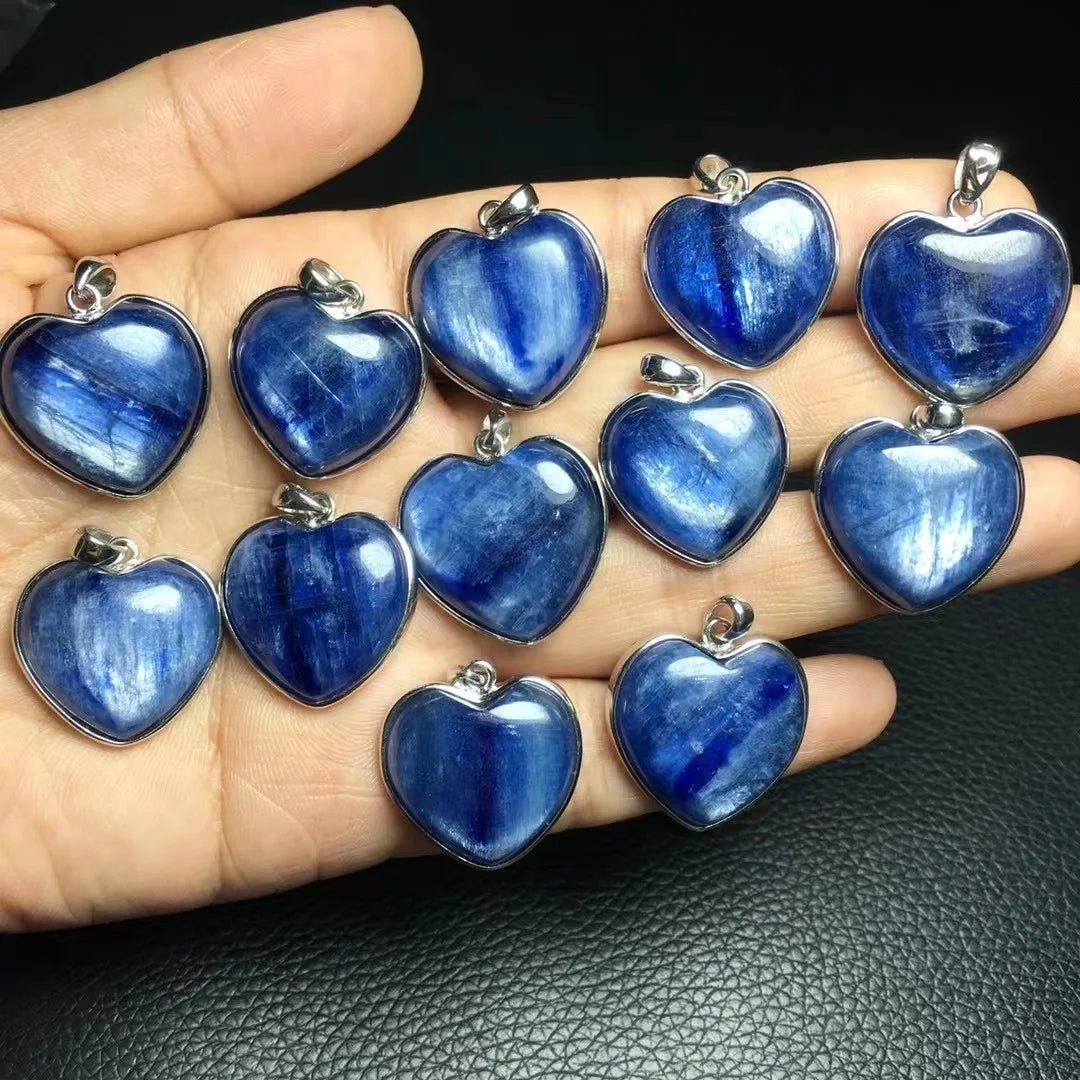Hand Made Sterling Silver Fashion Charms Crystal Healing Stone Jewelry Natural Kyanite  Pendant