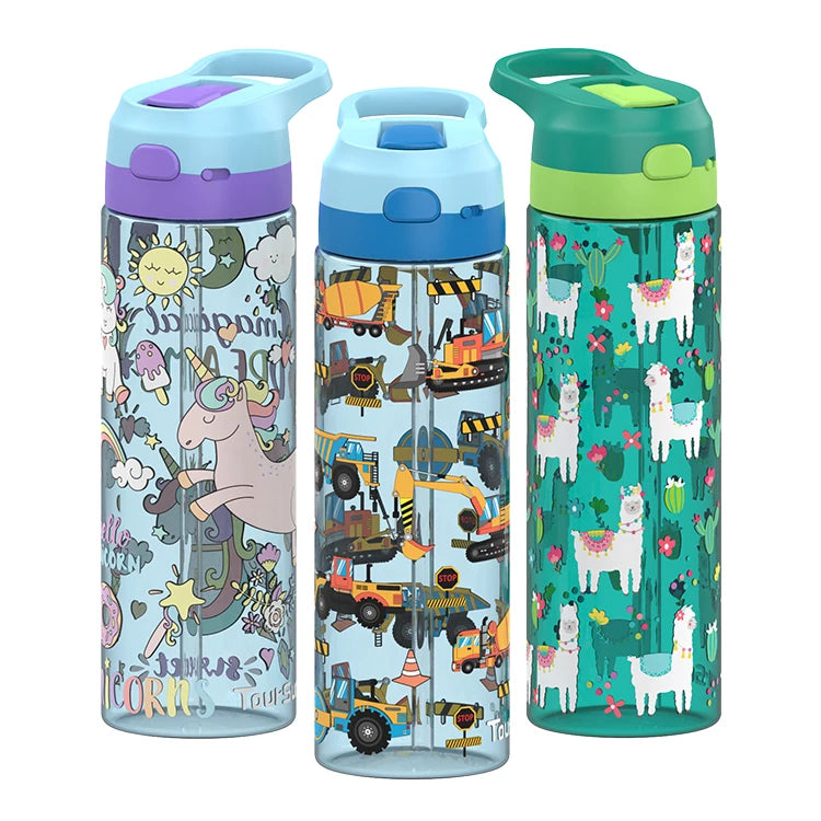 Custom Logo New Outdoor Colorful Sports Plastic Water Bottles With Handle