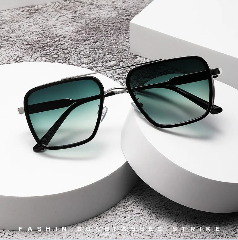 2024 Wholesale High Quality Fashion Square Sunglasses Metal Frames Eyeglasses Custom Logo Black Square Sunglasses Frames