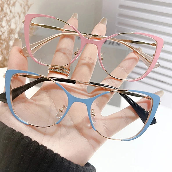 95547 Trend Metal Anti-Blue Glasses Optical Fame Female Fashion Blue Light Blocking Glasses Womens Eyeglasses Frames 2023