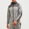 Custom logo Polyester Nylon Sports Outdoor Running Lightweight Colorblocked Zip up Waterproof Windbreaker Jacket for Men