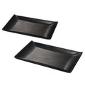 Food Safe Plate Black Plastic for Sashimi Dessert Snack Black Melamine Restaurant Plato Rectangular Sushi