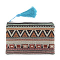 Ethnic Pattern Style Zipper Pouch with Tassel Wallet Life Small Purses Cloth Vintage Zipper Striped Mobile Daily Clutch Bag