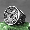 Trendy Viking Stainless Steel Wolf Head Ring for Men Odin Norse Viking Celtic Animal Jewelry Wholesale Gift