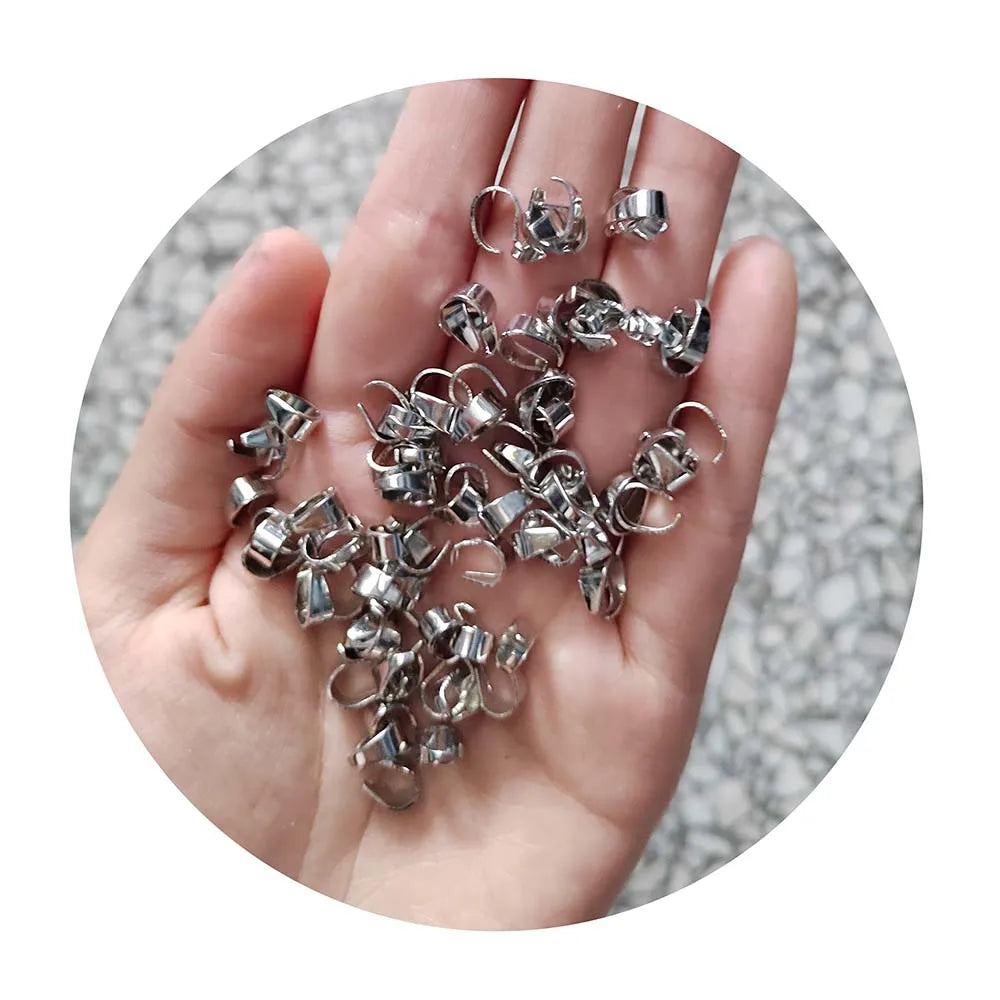Pendant Clips Pinch Bail Clasp Connectors Necklace Hooks for Jewelry Making Finding Parts Accessories Supplies