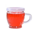 New 100ml Vertical Striped Glass Pudding Yogurt Bottle Milk Coffee Mousse Mug Glass Jar with Handle