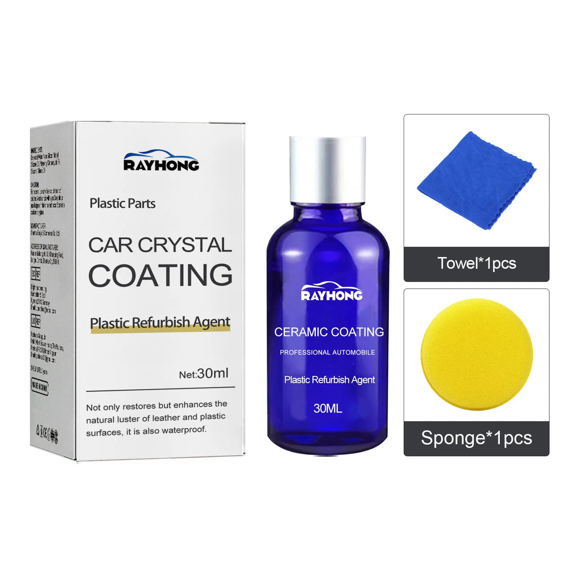 Rayhong Wholesale Interior Cleaning and Dust Proof Automotive Plastic Refurbishment Crystal Plating Solution