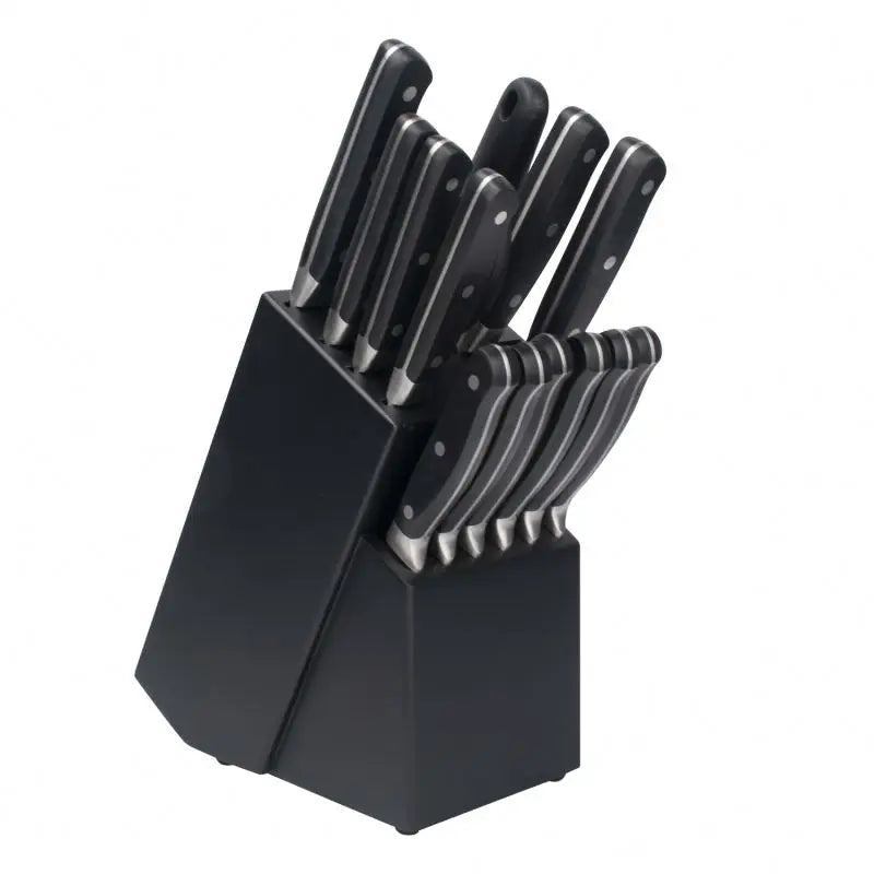 15 Pcs Stainless Steel Kitchen Knife Set With POM Handle Wooden Block Knife Set Kitchen Knife Set