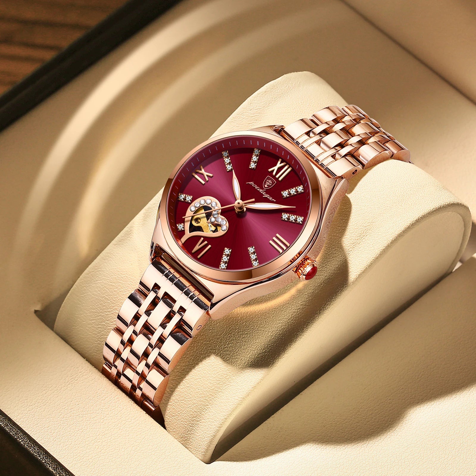 POEDAGAR 320 New Casual Chronograph Women Watches Stainless Steel Band Business Quartz Wristwatch with Luminous Pointers
