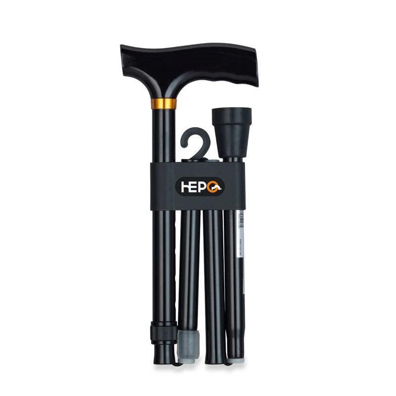 MSMT Folding Cane Adjustable Aluminum Walking Hiking Stick Trekking Pole Custom Logo Rubber Tip 300 Lbs Capacity 32-36 Height