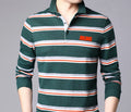 Customize New Design Double Collar Men's Stripe Polo Shirt Promotional