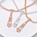 Wholesale Stocked Bling Silver Gold Rose Gold Diamond Rhinestone Tie Necklace for Pet Dog Cat