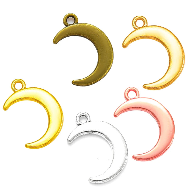 YuenZ Moon Charm for Earring Necklace Pendants Jewelry Making DIY Handmade Craft 19X13mm L633