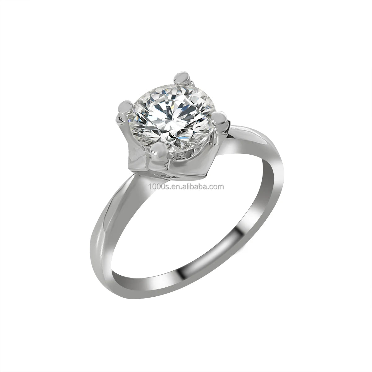 14k Solid Gold Moissanite Engagement Wedding Ring Custom 6.5mm Round G VVS Moissanite Ring