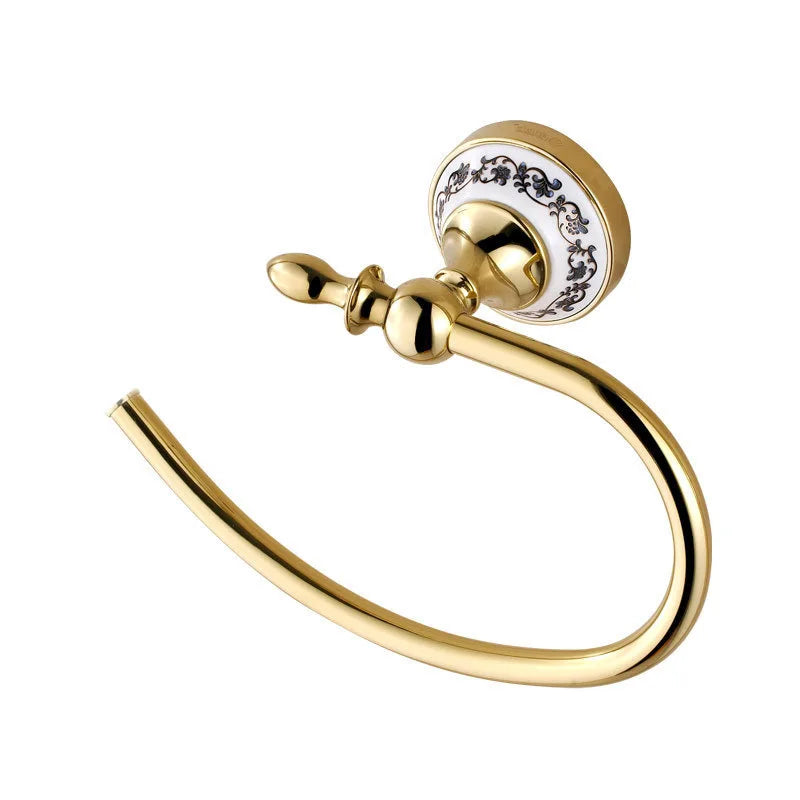 Brushed Gold Towel Ring No Drill 304 Stainless Steel Wall Mounted Holder Rustproof Bathroom Accessory