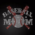Custom Motif Bling Baseball Mom Iron on Transfer Rhinestone Transfer for T-Shirt
