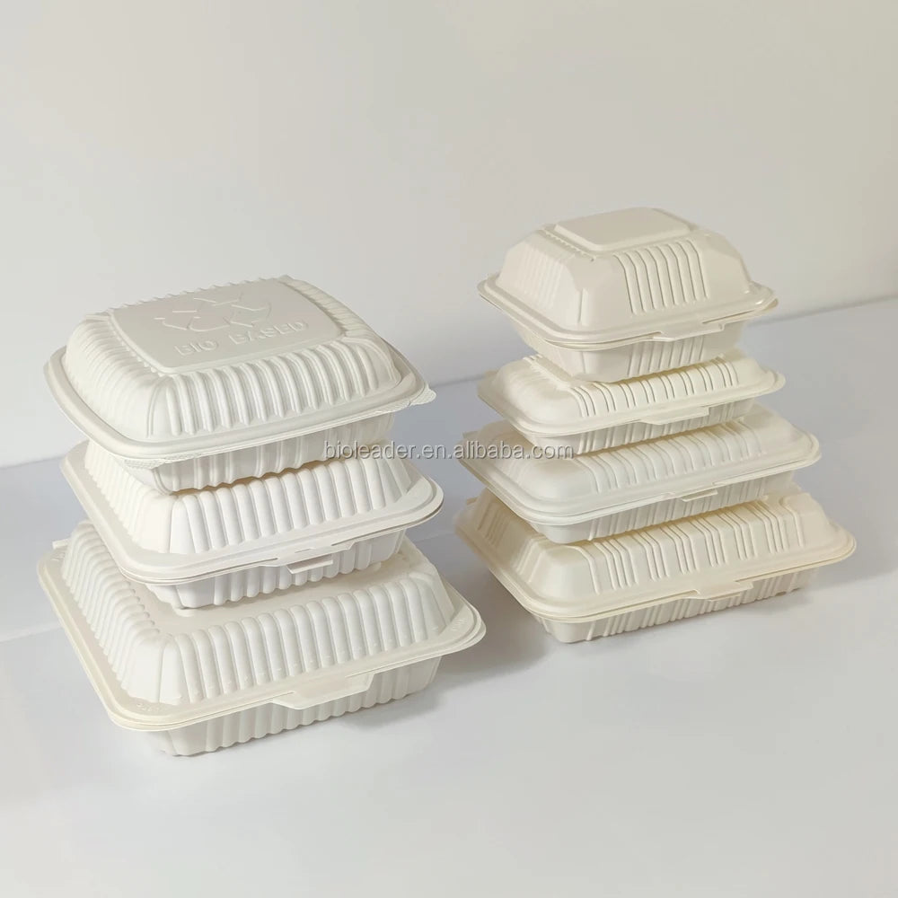 Biodegradable Corn Starch Food Container Eco-Friendly Disposable Compostable for Parties