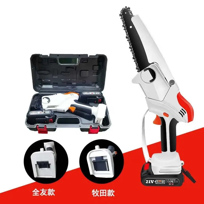 Portable 6inch Handheld Electric Tree Wood Cutting Cordless Chain Saw Machine Mini Lithium Electric Chainsaw Battery