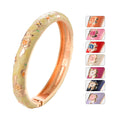 Daili Hot Sale 10mm Flower Lovely Bangles Colorful Indian Bracelets for Women Gold Plated Cloisonne Bangle Fashionable Bangle