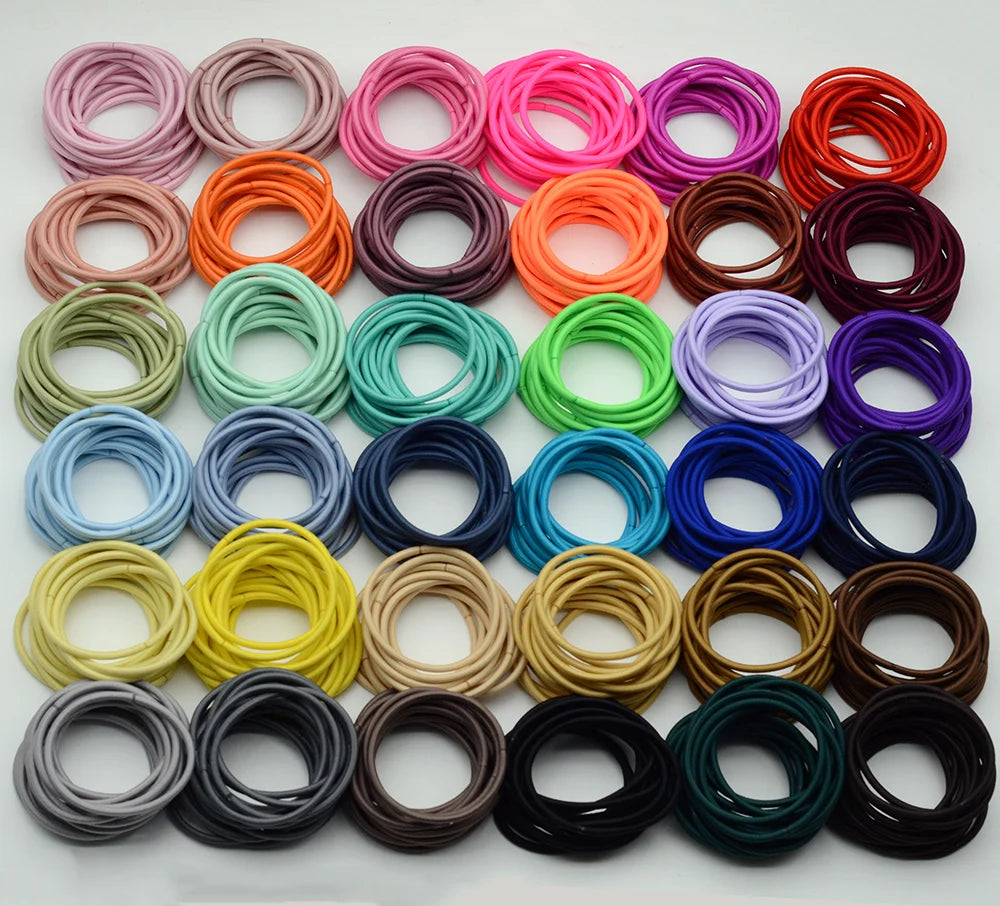 200PCS/bags 3mm Seamless Nylon Elastic Hair Bands Ponytail Holders Rope Top Elasticity Hair Ties for DIY Girl Hair Accessories