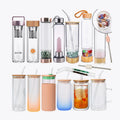 High Quality Crystal Glass Rose Gold 500ml Insulated Portable Minimalist Water Bottle with Healing Energy Crystal Infused Elixir
