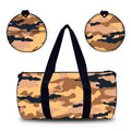 Custom Made Camo Print Floral Pattern Water Resistant Barrel Sports Gym Bags Men Duffle Bags With Custom Logo